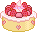 a white cake with strawberry frosting, adorned with marzipan berry fluffs, liquered strawberries, sugary sweethearts along the border, and a meringue berry cream topping. Give it to your valentine this year!