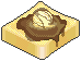 A slice of shoku-with vanilla ice cream and chocolate sauce